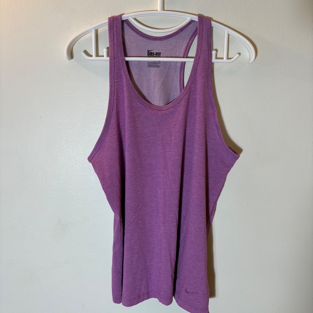 Nike Dri-FIT Purple Heathered Racerback Athletic Tank Top Size Large
